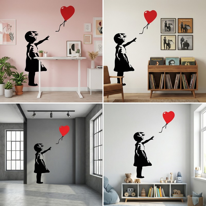Adesivi Murali: Banksy, Ragazza con il Palloncino