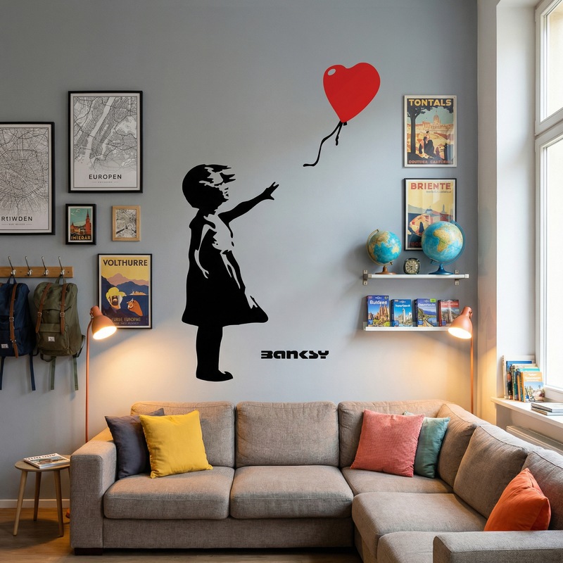 Adesivi Murali: Banksy, Ragazza con il Palloncino