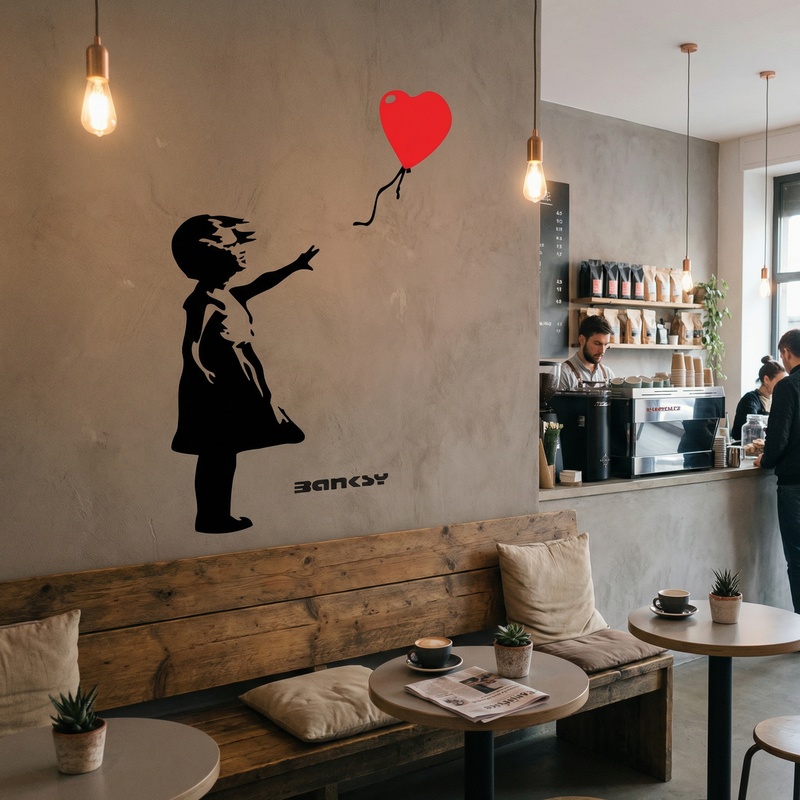 Adesivi Murali: Banksy, Ragazza con il Palloncino