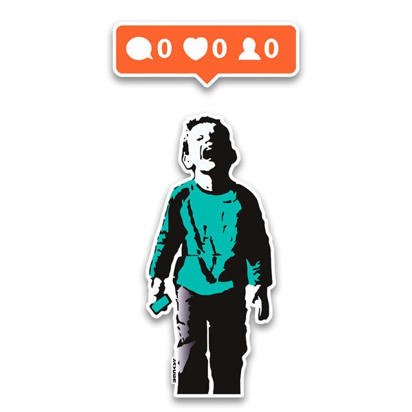 Adesivi Murali: Banksy, Bambino Senza Likes