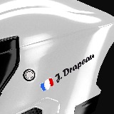 Adesivi per Auto e Moto: 2X bandiere Francia + nome calligrafico bianco 3