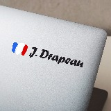 Adesivi per Auto e Moto: 2X bandiere Francia + nome calligrafico bianco 4