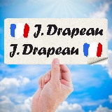 Adesivi per Auto e Moto: 2X bandiere Francia + nome calligrafico bianco 5