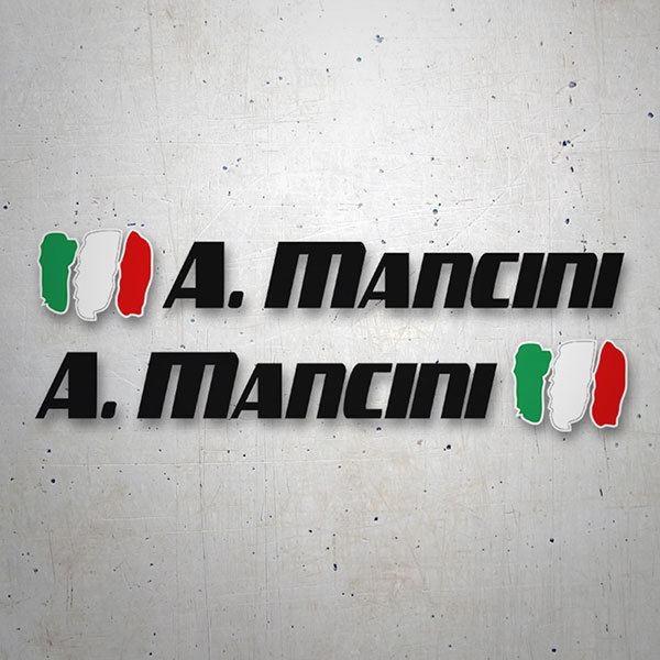 Adesivi per Auto e Moto: 2X bandiere Italia + nome sport nero 1