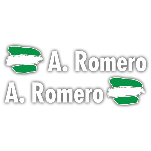 Adesivi per Auto e Moto: 2X Bandiere Andalusia + Nome in bianco