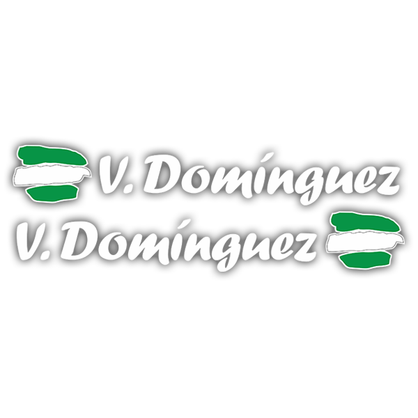 Adesivi per Auto e Moto: 2X bandiere Andalusia + nome calligrafico bianco