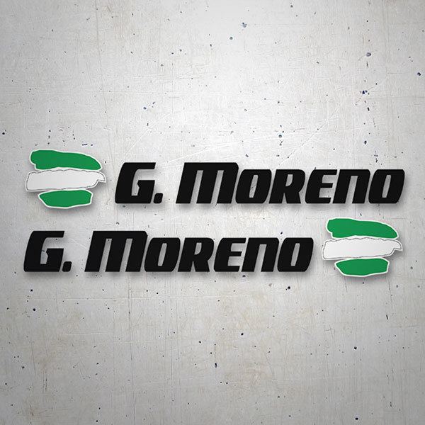 Adesivi per Auto e Moto: 2X Bandiere Andalusia + Nome sport nero
