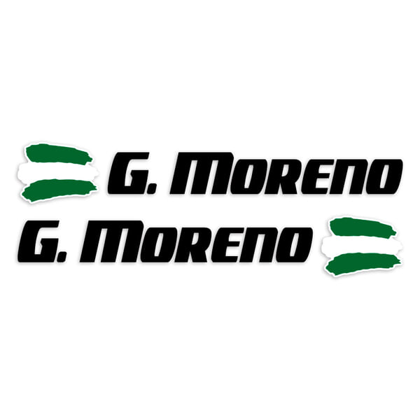 Adesivi per Auto e Moto: 2X Bandiere Andalusia + Nome sport nero