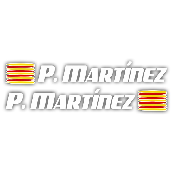 Adesivi per Auto e Moto: 2X Bandiere Catalogna + Nome sport bianco