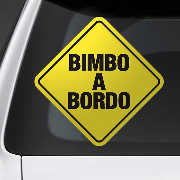 STICKEREDO Bimbo a bordo adesivo auto. Adesivo bimbi a bordo con nome  adesivo bambino bambina bimbo bimba bebè per auto