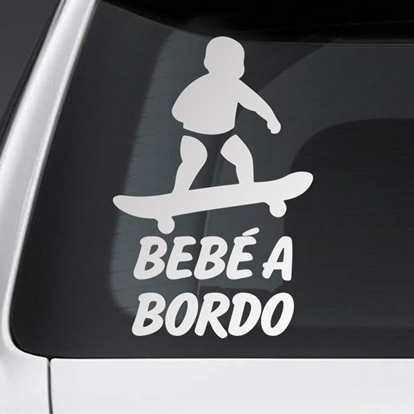 Adesivi per Auto e Moto: Bimbo a bordo skate - spagnolo