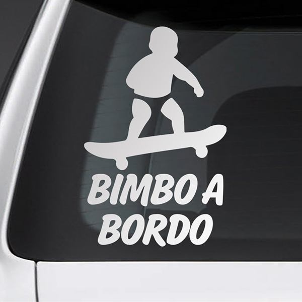 Adesivi per Auto e Moto: Bimbo a bordo skate 