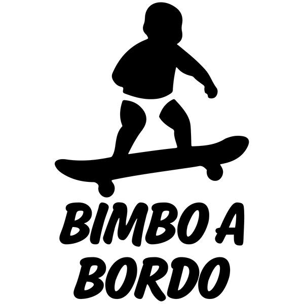 Adesivi per Auto e Moto: Bimbo a bordo skate 