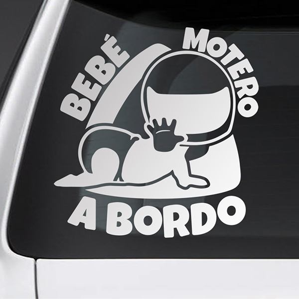 Adesivi per Auto e Moto: Bimbo a bordo biker - spagnolo 0
