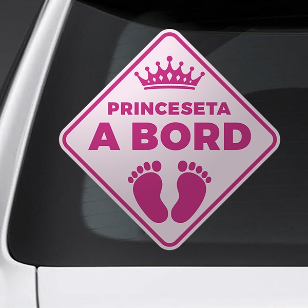 Adesivi per Auto e Moto: Piccola principessa a bordo - catalano
