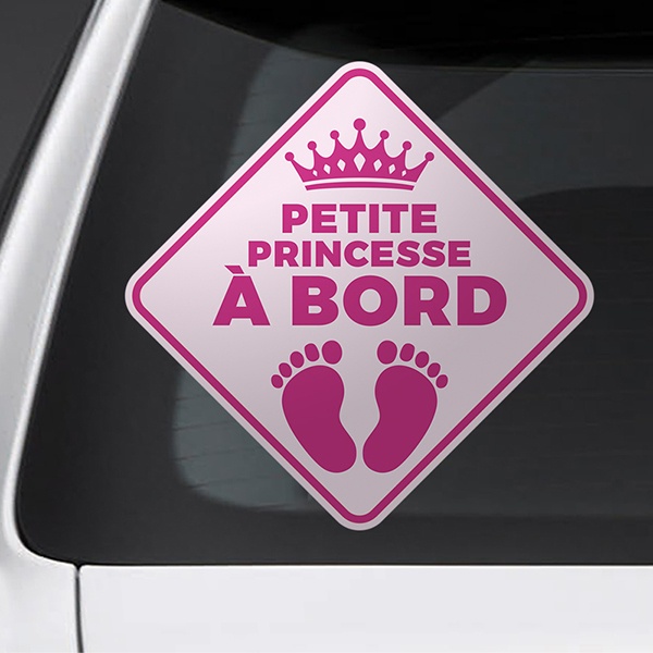 Adesivi per Auto e Moto: Piccola principessa a bordo francese