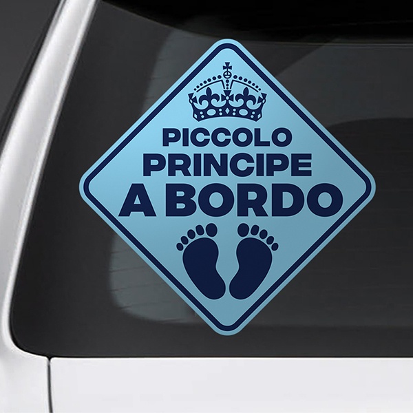 Adesivi per Auto e Moto: Piccolo principe a bordo italiano