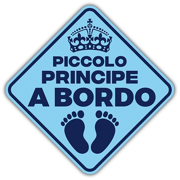 Adesivi per Auto e Moto: Piccolo principe a bordo italiano