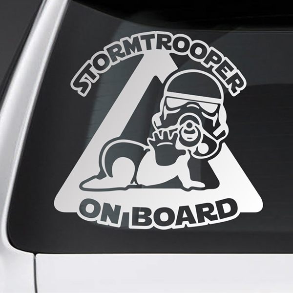 Adesivi per Auto e Moto: Stormtrooper a bordo - inglese 0