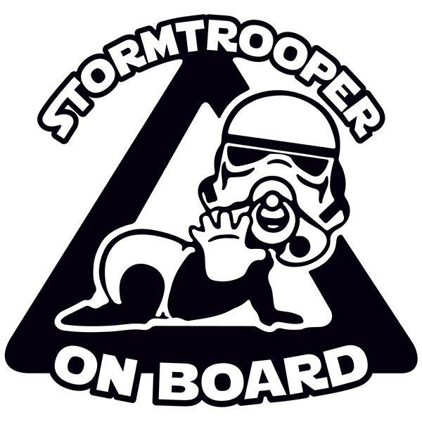 Adesivi per Auto e Moto: Stormtrooper a bordo - inglese