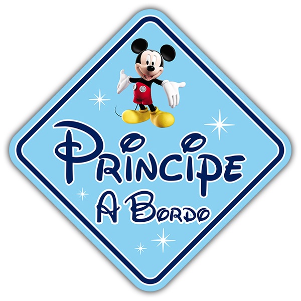 Adesivi per Auto e Moto: Principe a bordo Disney - spagnolo