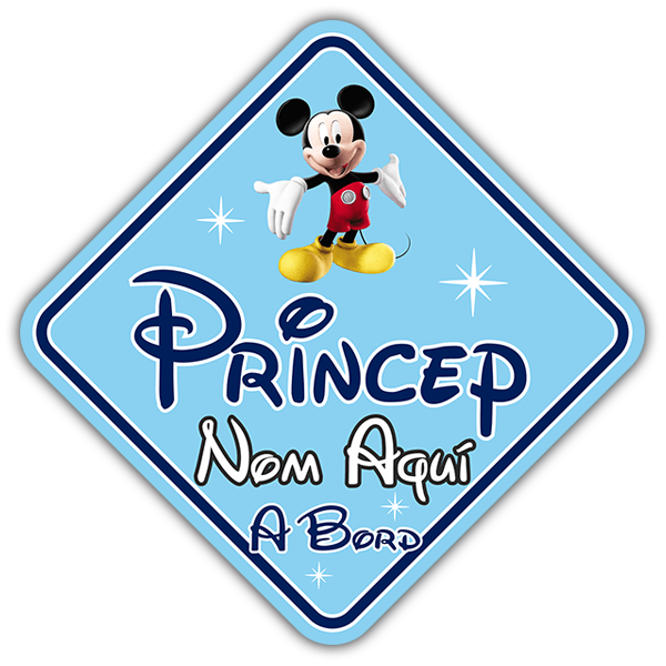 Adesivi per Auto e Moto: Prince a bordo personalizzato Disney - catalano