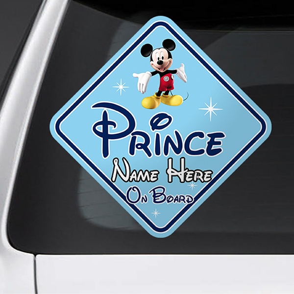 Adesivi per Auto e Moto: Prince a bordo personalizzato Disney - inglese