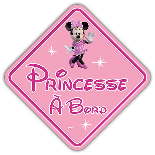 Adesivi per Auto e Moto: Principessa a bordo Disney - francese