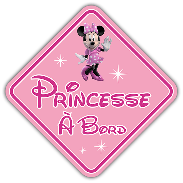 Adesivi per Auto e Moto: Principessa a bordo Disney - francese 0