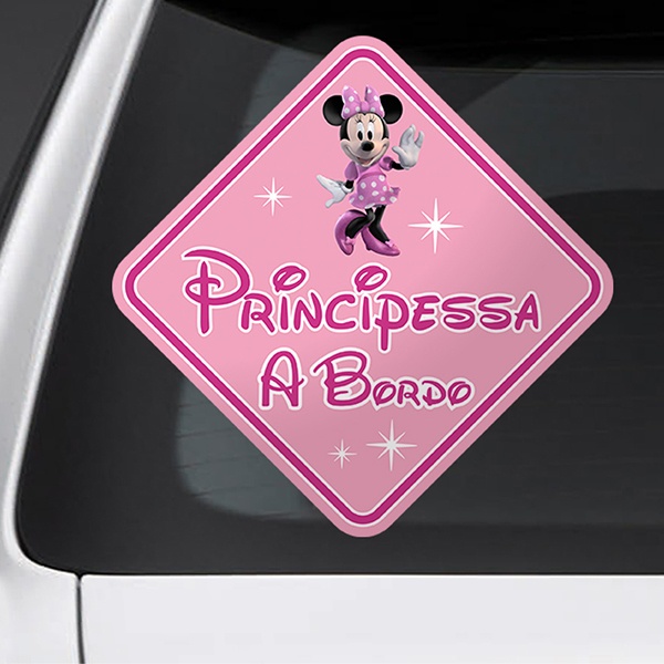 Adesivi per Auto e Moto: Principessa Disney a bordo italiano 1