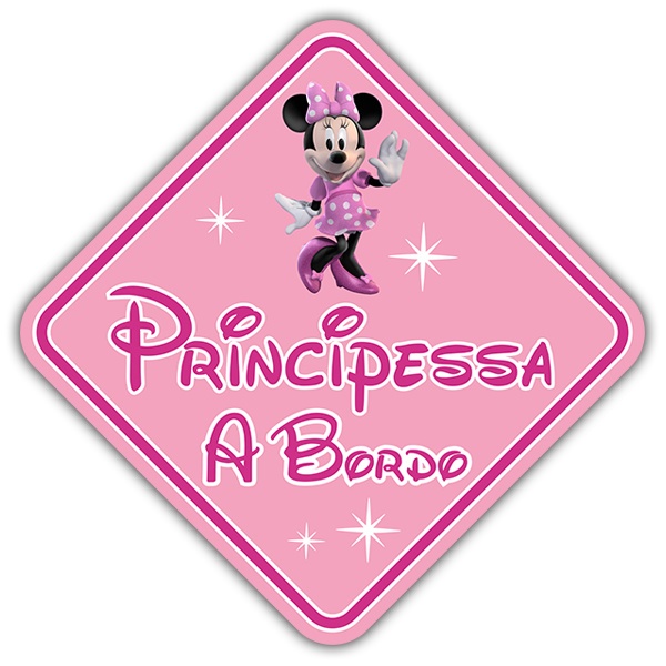 Adesivi per Auto e Moto: Principessa Disney a bordo italiano