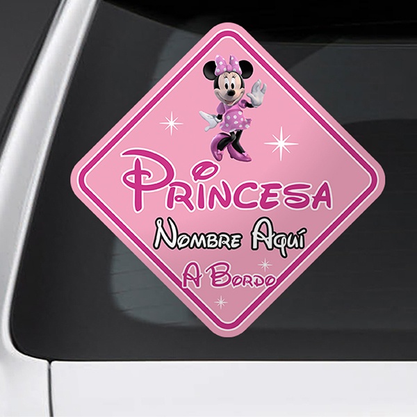 Adesivi per Auto e Moto: Princess on Board personalizzato in spagnolo 1