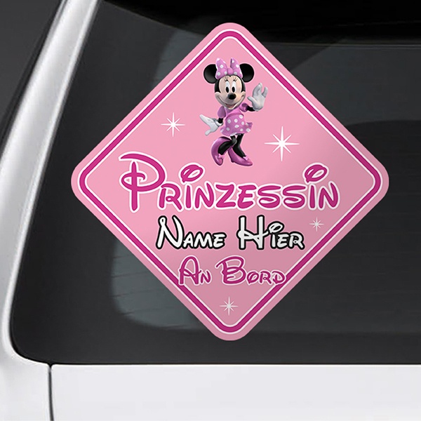 Adesivi per Auto e Moto: Principessa a bordo personalizzato in tedesco
