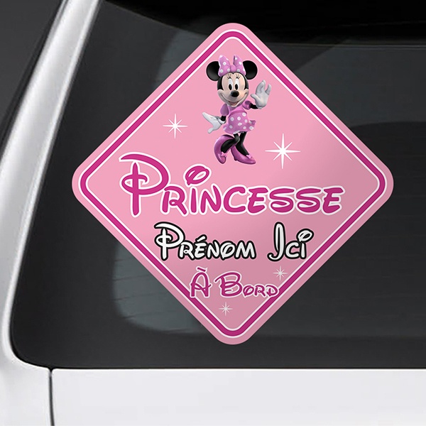 Adesivi per Auto e Moto: Principessa a bordo personalizzato in francese