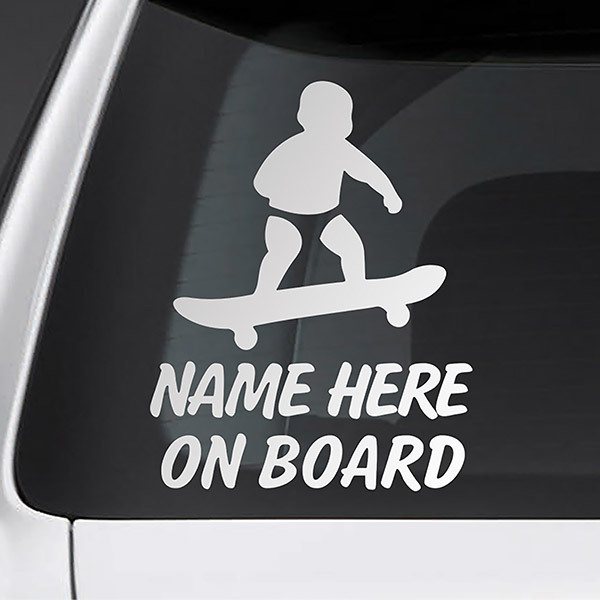 Adesivi per Auto e Moto: Skate a bordo personalizzato - inglese