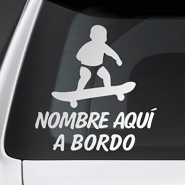 Adesivi per Auto e Moto: Skate a bordo personalizzato - spagnolo