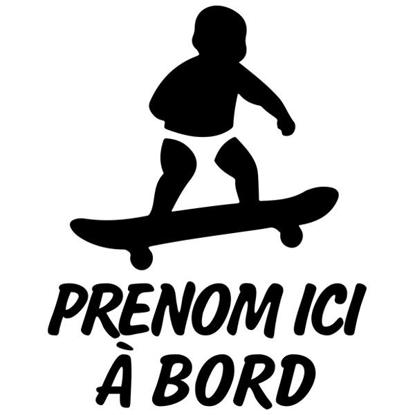 Adesivi per Auto e Moto: Skate a bordo personalizzato - francese