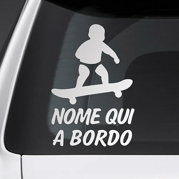 Adesivi per Auto e Moto: Skate a bordo personalizzato - italiano
