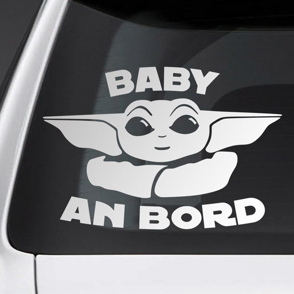 Adesivi per Auto e Moto: Baby Yoda a bordo - Tedesco