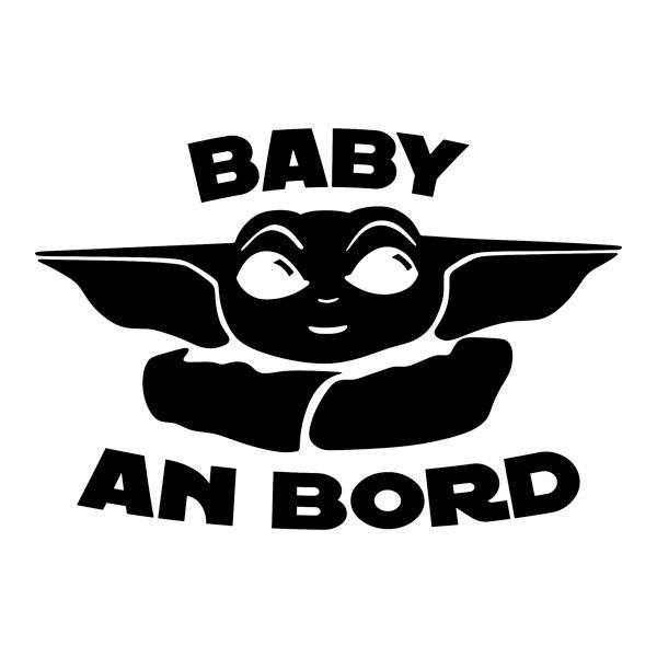 Adesivi per Auto e Moto: Baby Yoda a bordo - Tedesco