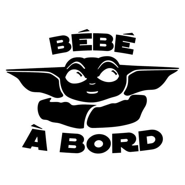 Adesivi per Auto e Moto: Baby Yoda a bordo - francese