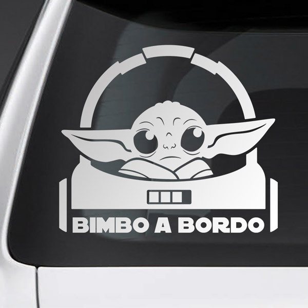 Adesivi per Auto e Moto: Baby Yoda 1 a bordo - Italiano