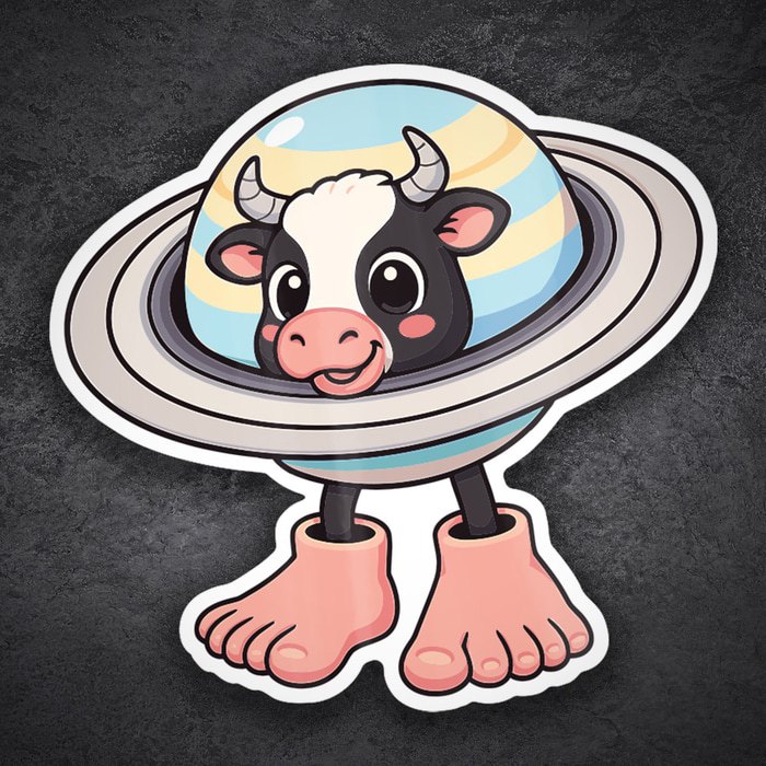 Adesivi per Auto e Moto: La vaca saturno saturnita