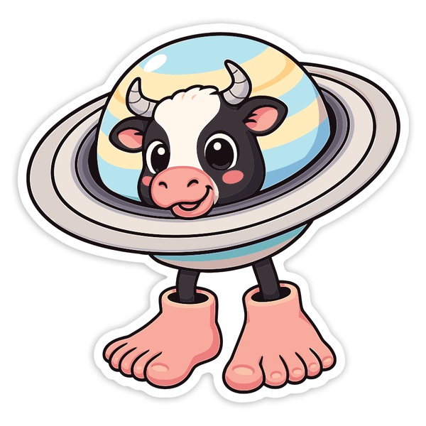 Adesivi per Auto e Moto: La vaca saturno saturnita