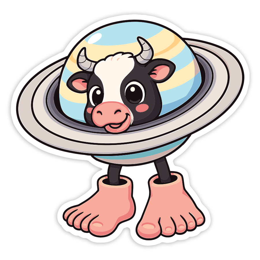 Adesivi per Auto e Moto: La vaca saturno saturnita