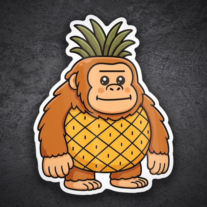 Adesivi per Auto e Moto: Orangutini Ananasini