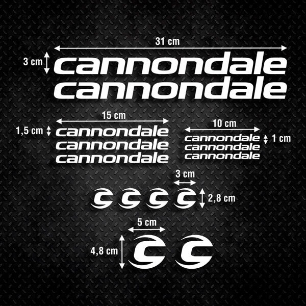 Adesivi per Auto e Moto: Set 14X Bici MTB Cannondale Classic