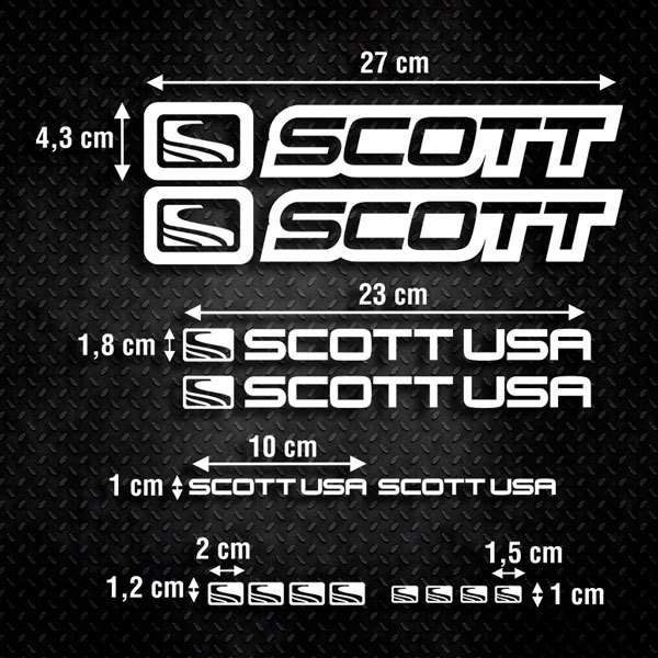 Adesivi per Auto e Moto: Set 14X Bicicletta BTT Scott Road