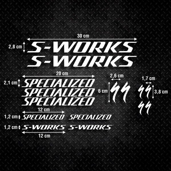 Adesivi per Auto e Moto: Set 15X di Bicicletta Specialized S-Works