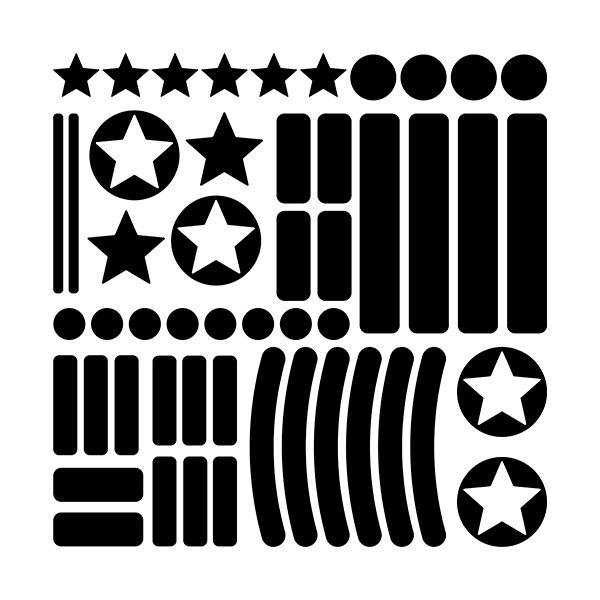 Adesivi per Auto e Moto: Set 51X Forme Semplici